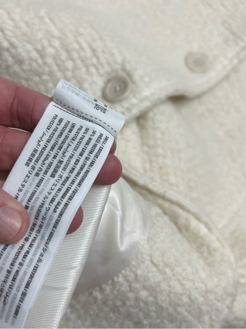 Abercrombie & Fitch S ivory cream Wool Blend Dad Coat - Picture 6 of 15